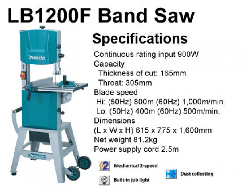 Makita LB1200F Wood Band Saw, 900W