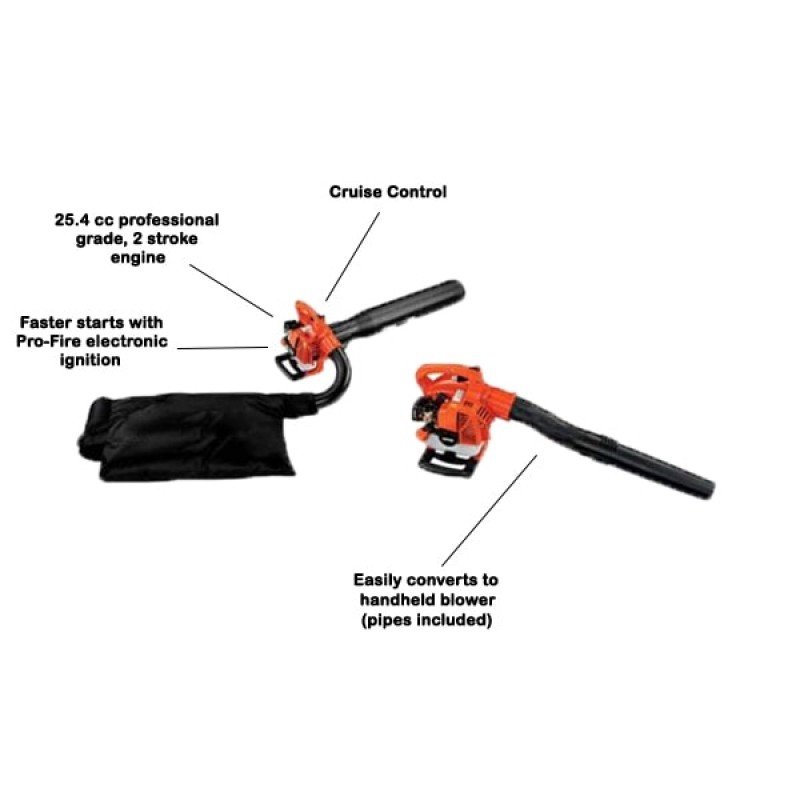 2 in 1 Leaf Blower cum Vacuum with 26cc 2 Stroke Petrol Engine & Free Dust Bag