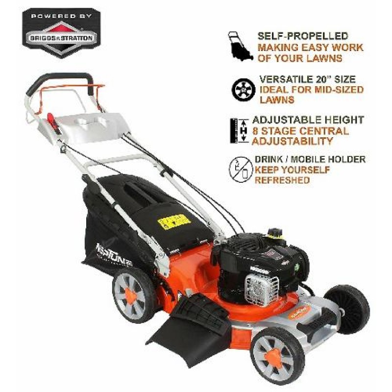 Neptune Self Propeller 4HP Lawn Mower, 20 Inch Width, Briggs Stratton Petrol Engine
