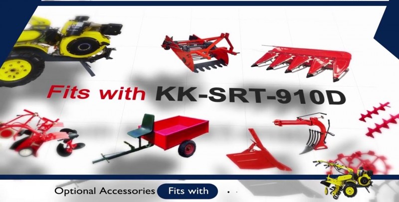 Kisankraft Inter Cultivator (Manual Kick Start) KK-SRT-910D + CRT Assembly + Gyrotiller Attachment