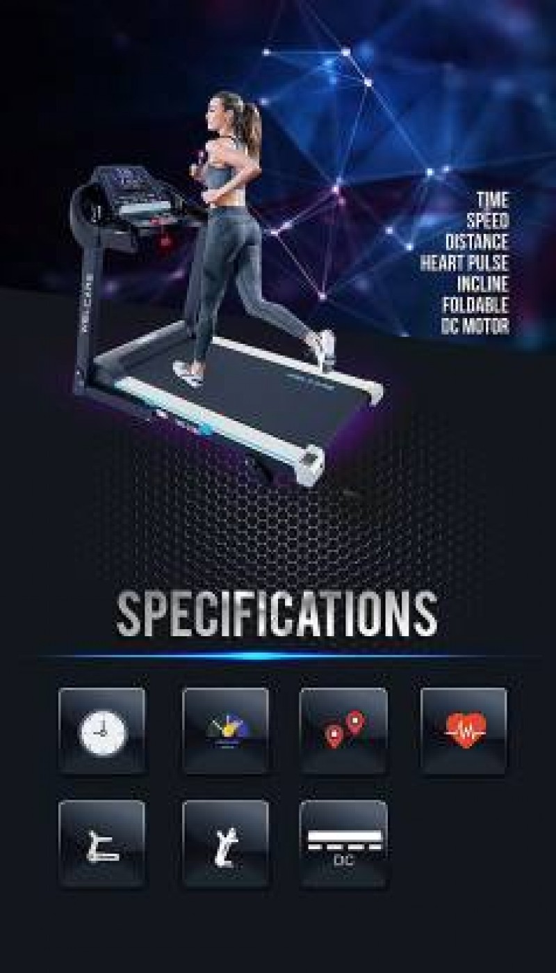 Welcare Wc2266 Motorized Treadmill 1.5Hp (3Hp-Peak) Powerful Dc Motor