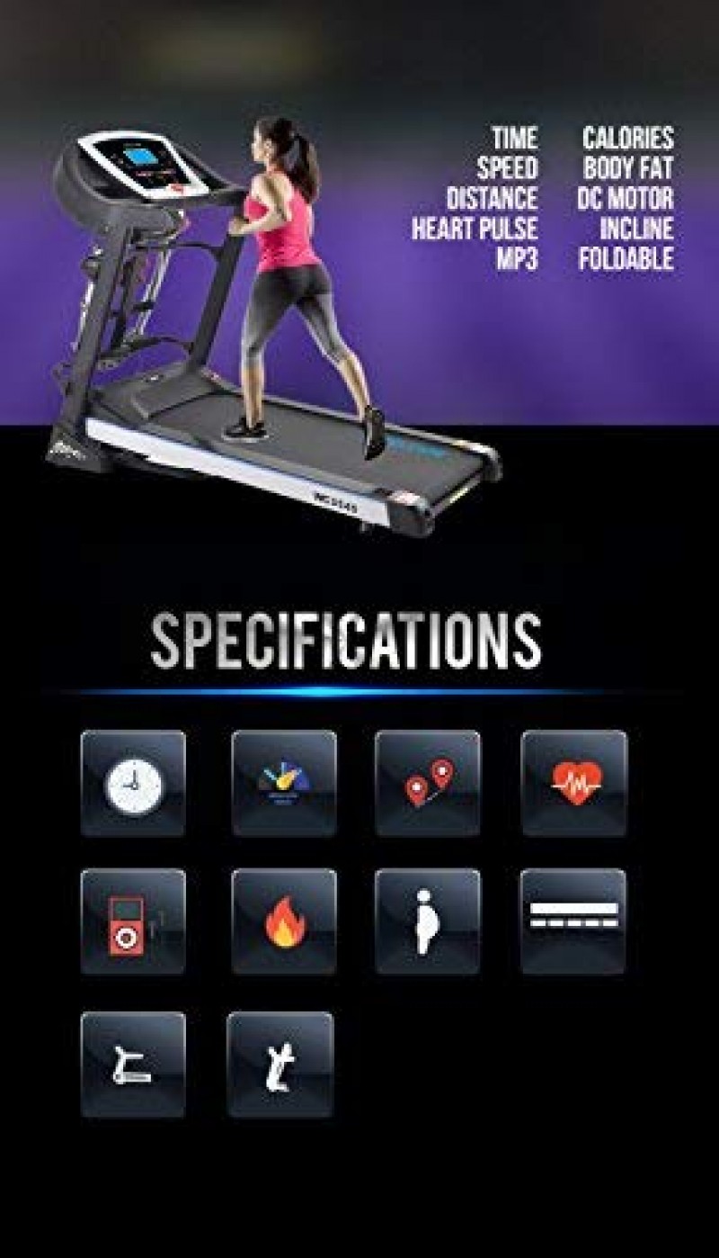 Welcare Wc3545M Motorized and Cushioned Treadmill 1.75 Hp (3.5Hp Peak) Powerful Dc Motor Massager Twister Ab Crunch