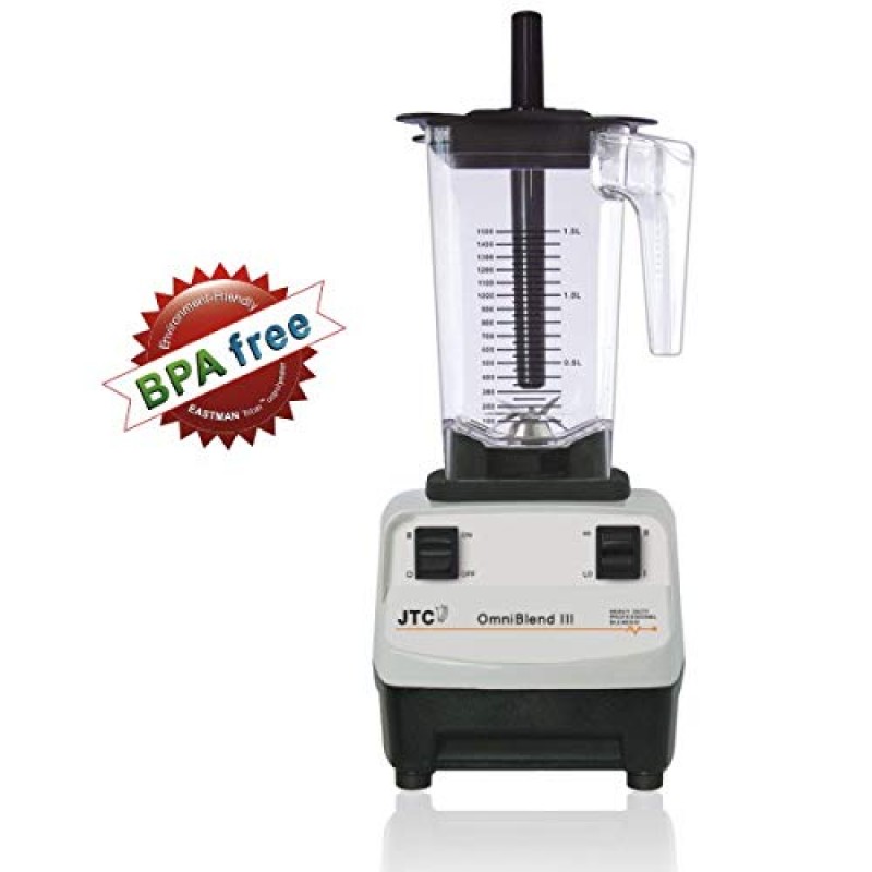 JTC Taiwan OmniBlend Polycarbonate TM-788 OmniBlend III 1.5 L Jar 3 H.P Motor Bar Blender (Grey)