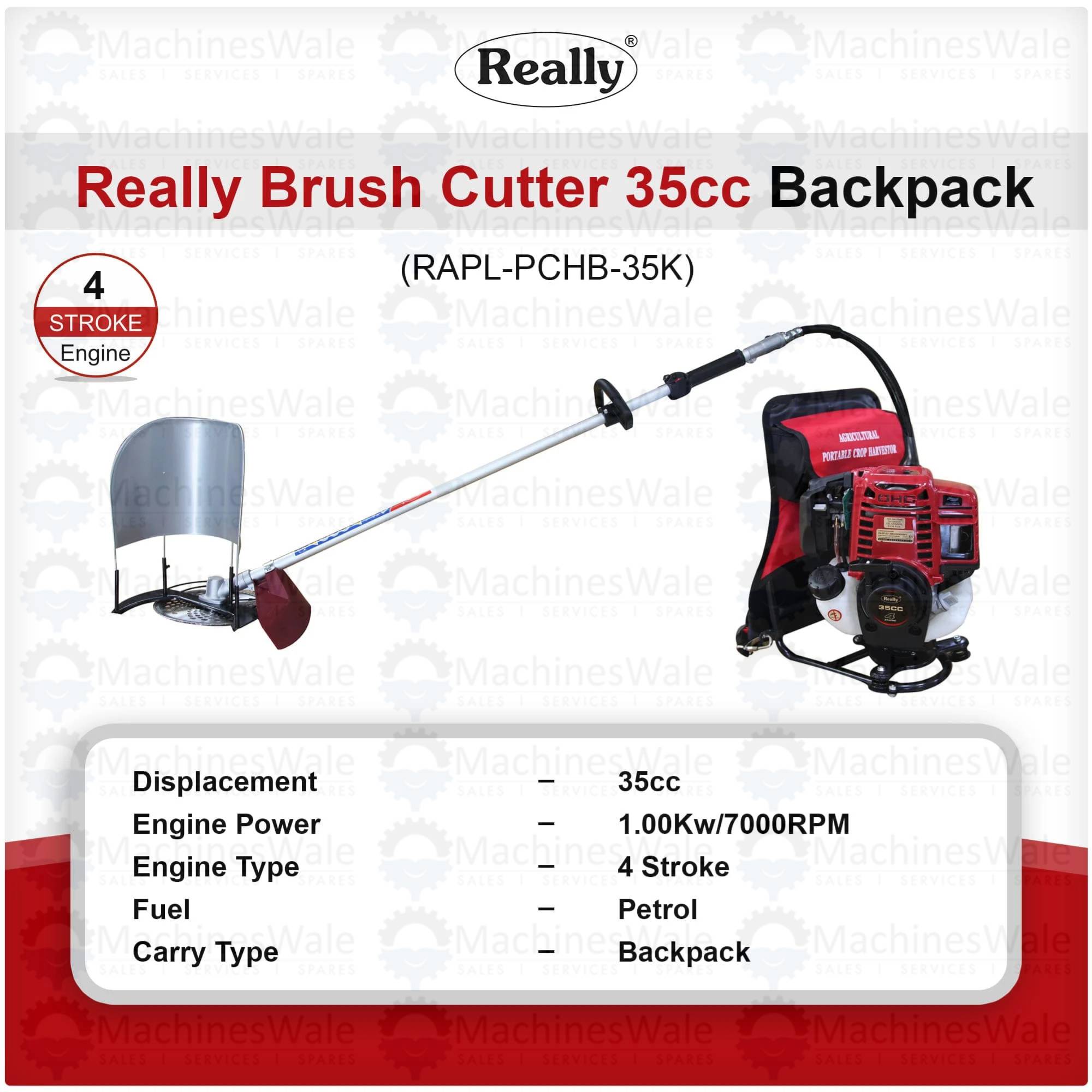 REALLY 4-Stroke Petrol Backpack Brush Cutter