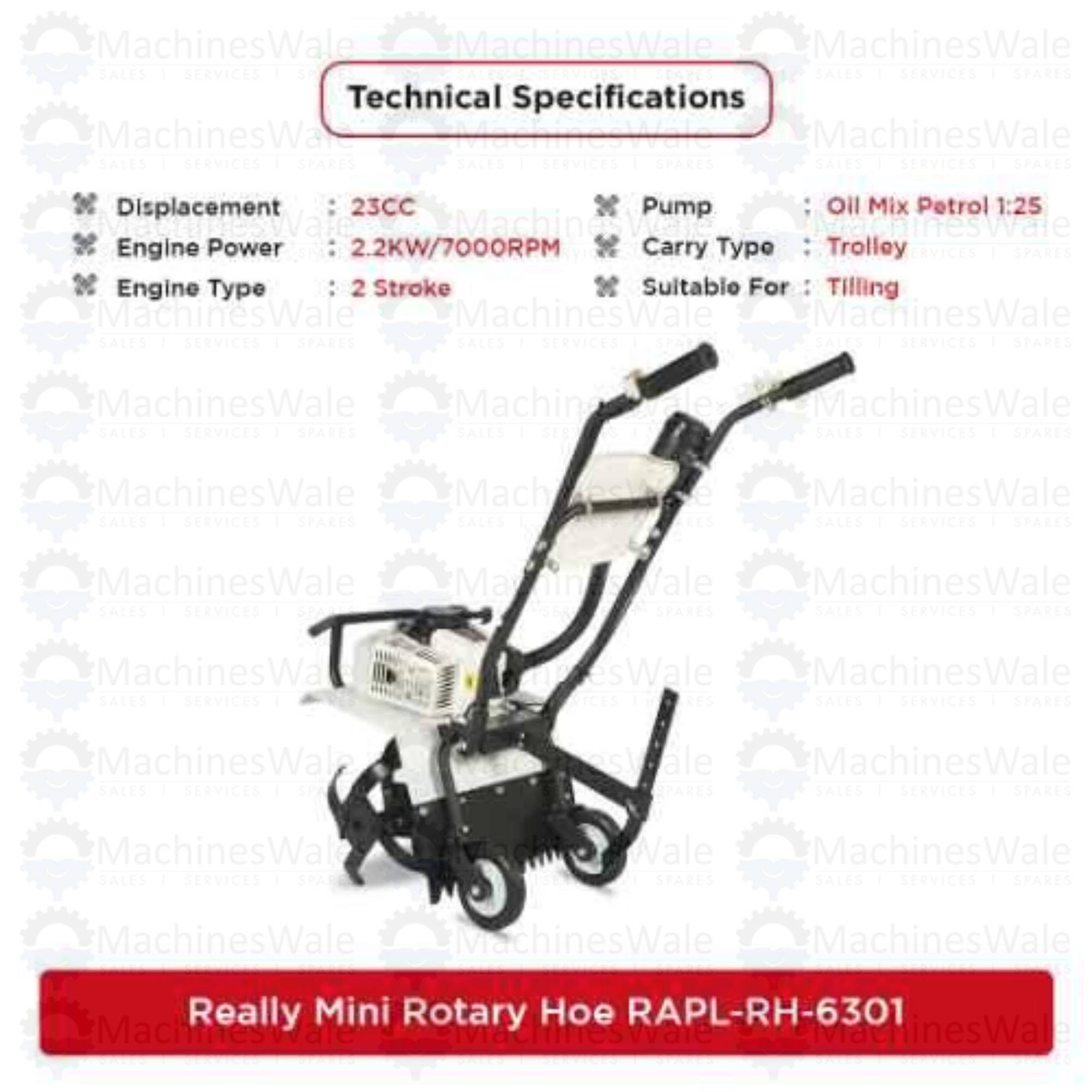 REALLY 3hp 2-Stroke 63cc Mini Power Tiller
