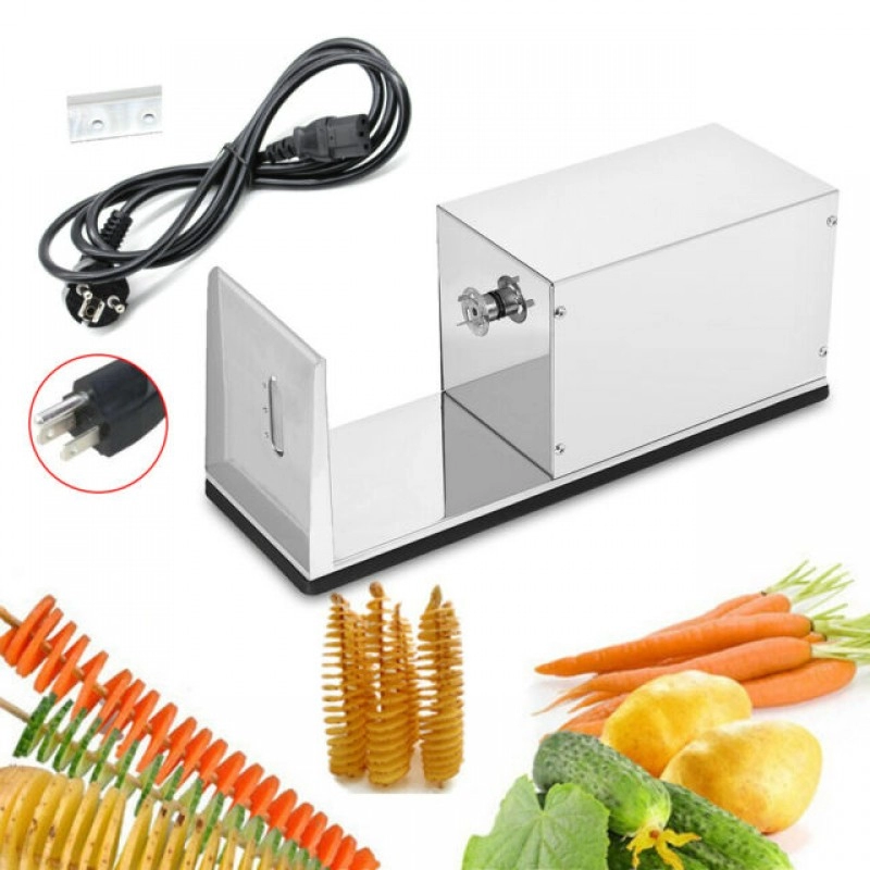 Electric Stainless Steel Spiral Potato Cutter Power 10W 1/8 thick