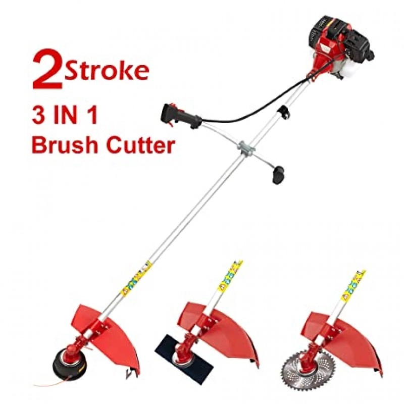 1.95HP 52cc 2 Stroke Red 3-in-1 Brush Cutter with 3 Blades, BC-520